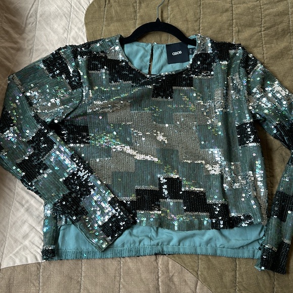 vintage ASOS Sequin top size US4 - Picture 3 of 4